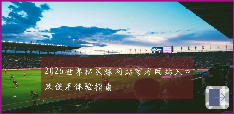 2026世界杯买球网站官方网站入口及使用体验指南